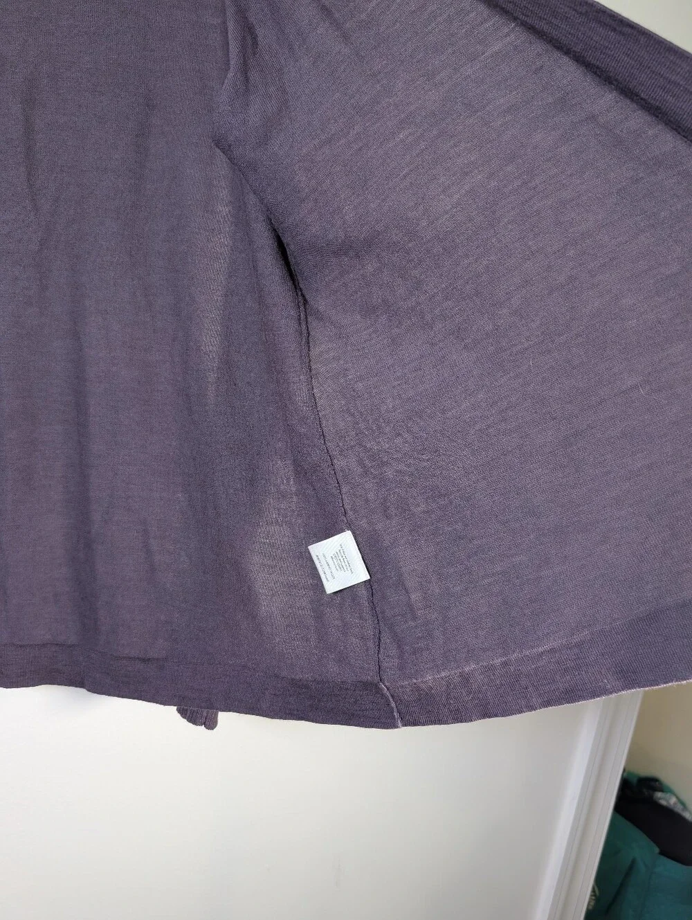 Eileen Fisher Merino Wool Open Cardigan Purple Lavender M Quiet Luxury - Picture 7 of 7